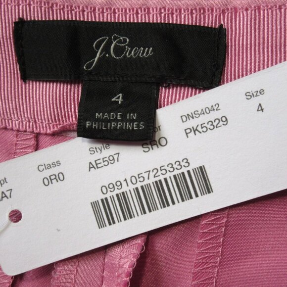 NWT J.Crew High Rise Cigarette Trouser in Soft Rose Pink Satin Side Zip Pants 4 - Picture 3 of 4